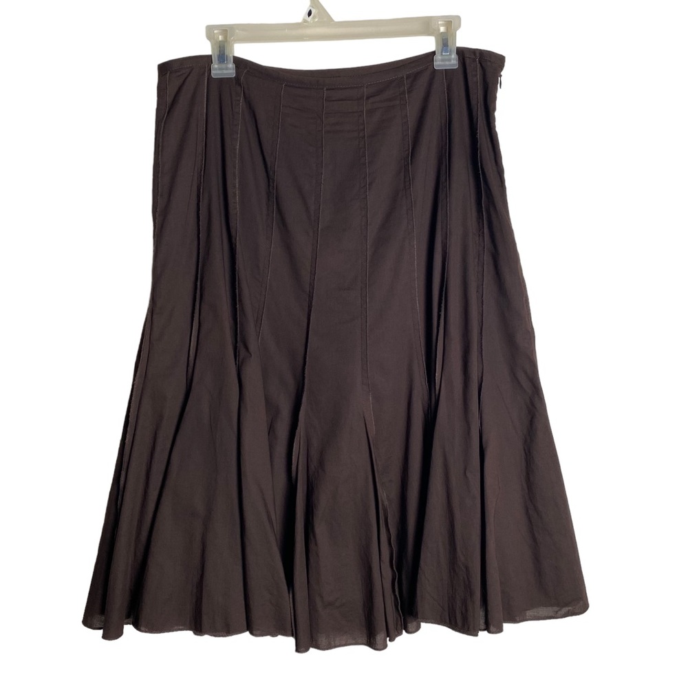 Michael Kors Women's Aline Midi Skirt Chocolate Brown Lined Sz 8 Layered (Flawed - Picture 3 of 11